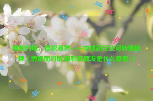 博观约取，厚积薄发——中成药行业可转债梳理（博观而约取,厚积而薄发是什么意思?）