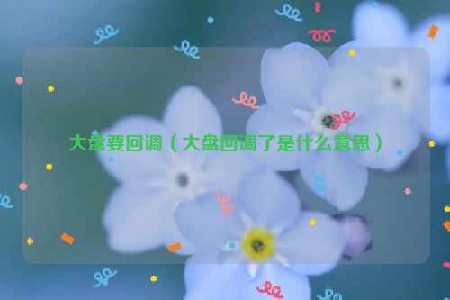 大盘要回调（大盘回调了是什么意思）