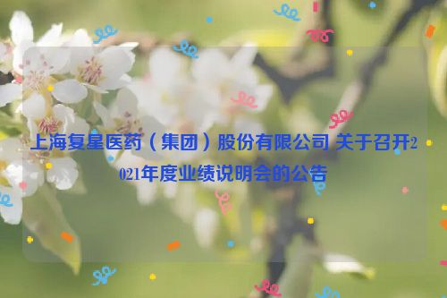 上海复星医药（集团）股份有限公司 关于召开2021年度业绩说明会的公告