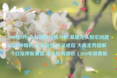 2020年3月2今日股市行情分析 基建龙头股宏润建设汉钟精机 上证指数 深证成指 大盘走势图解 今日涨停板复盘 龙头股有哪些（2020年股票板块）