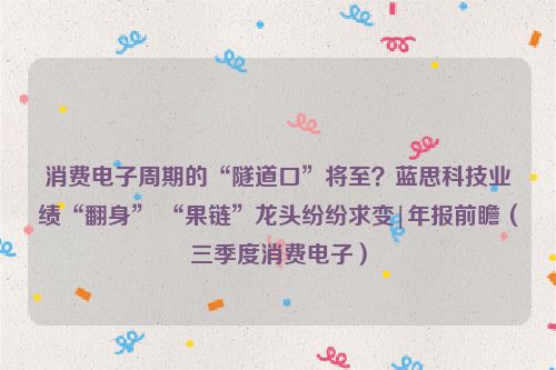 消费电子周期的“隧道口”将至？蓝思科技业绩“翻身” “果链”龙头纷纷求变|年报前瞻（三季度消费电子）