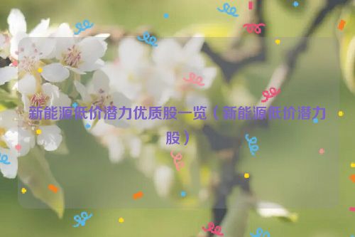 新能源低价潜力优质股一览（新能源低价潜力股）