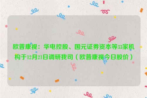 欧普康视：华电控股、国元证券资本等33家机构于12月21日调研我司（欧普康视今日股价）