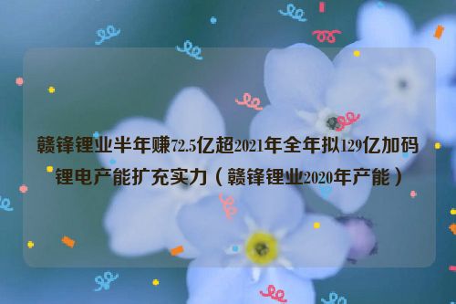 赣锋锂业半年赚72.5亿超2021年全年拟129亿加码锂电产能扩充实力（赣锋锂业2020年产能）