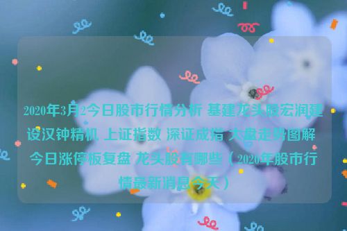 2020年3月2今日股市行情分析 基建龙头股宏润建设汉钟精机 上证指数 深证成指 大盘走势图解 今日涨停板复盘 龙头股有哪些（2020年股市行情最新消息今天）